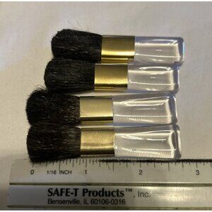 Powder Foundation Blush Brush with Clear Handle Lot Of 4 Fit Some Compacts New